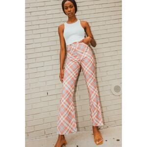 Rolla's Plaid Bootcut Pants •Women M/ 10• High Rise Pomegranate Casual Rollas